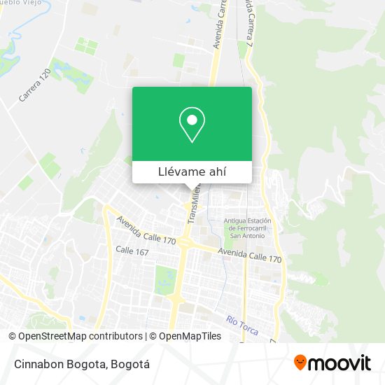 Mapa de Cinnabon Bogota