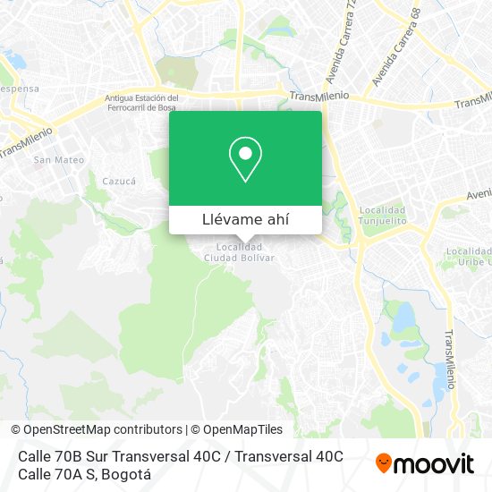 Mapa de Calle 70B Sur Transversal 40C / Transversal 40C Calle 70A S