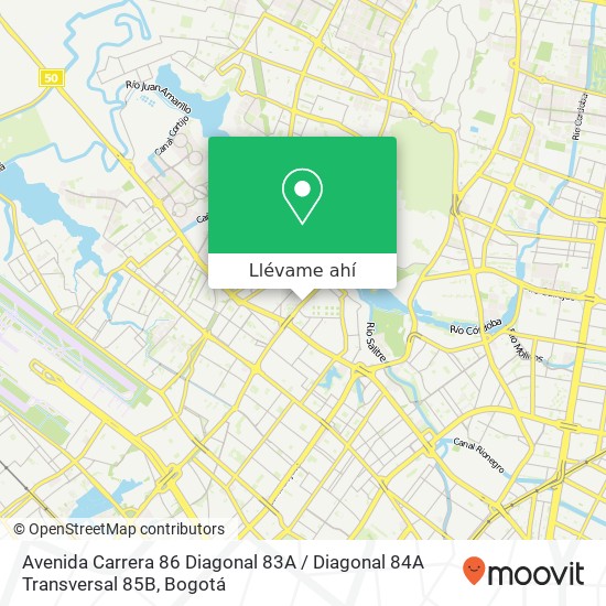 Mapa de Avenida Carrera 86 Diagonal 83A / Diagonal 84A Transversal 85B