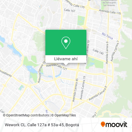 Mapa de Wework CL. Calle 127a # 53a-45