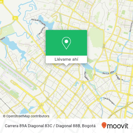 Mapa de Carrera 89A Diagonal 83C / Diagonal 88B