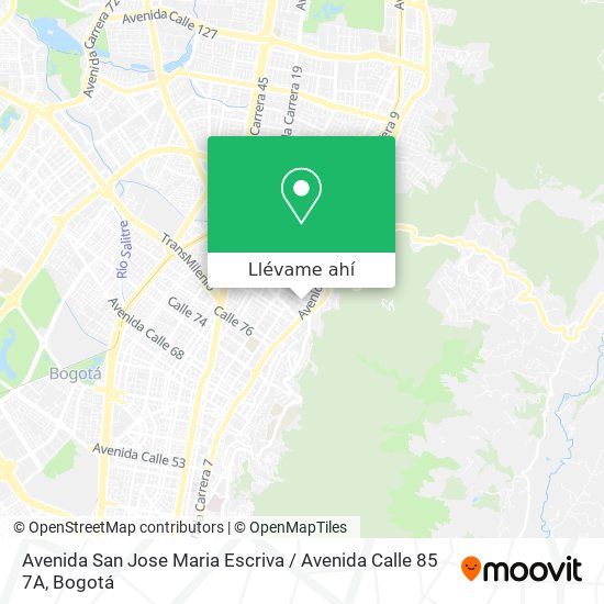 Mapa de Avenida San Jose Maria Escriva / Avenida Calle 85 7A