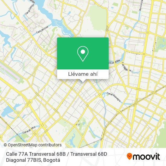 Mapa de Calle 77A Transversal 68B / Transversal 68D Diagonal 77BIS