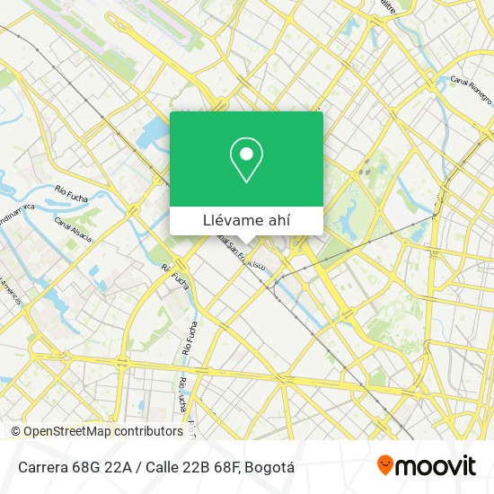 Mapa de Carrera 68G 22A / Calle 22B 68F