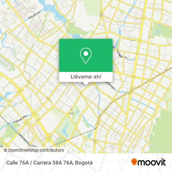 Mapa de Calle 76A / Carrera 58A 76A