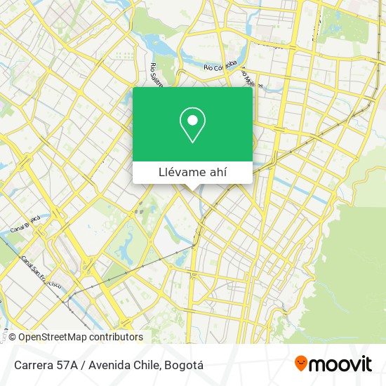 Mapa de Carrera 57A / Avenida Chile