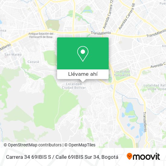 Mapa de Carrera 34 69IBIS S / Calle 69IBIS Sur 34