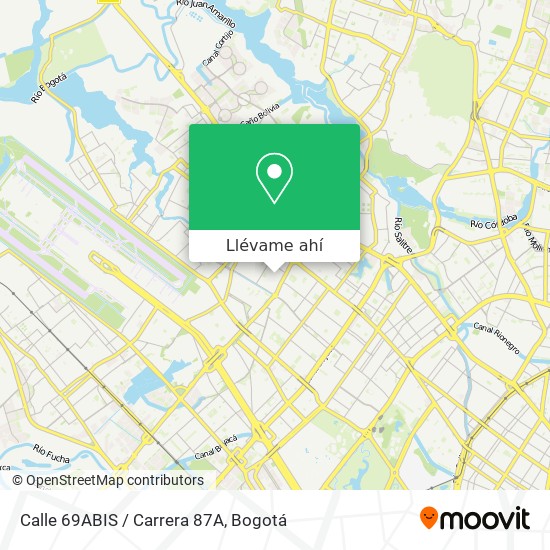 Mapa de Calle 69ABIS / Carrera 87A