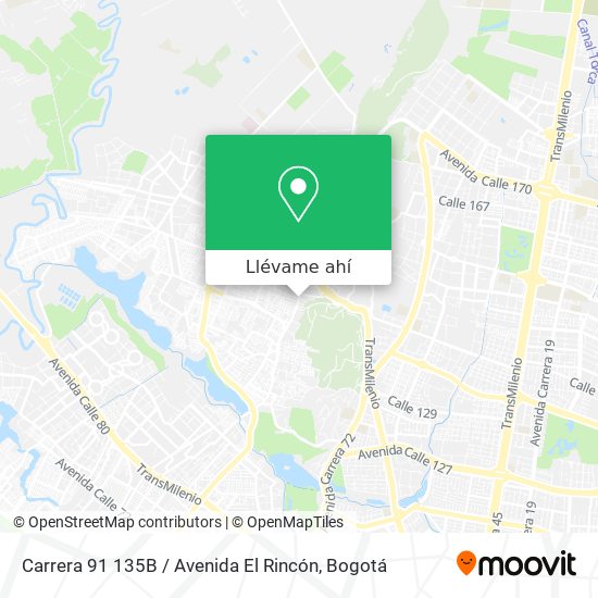 Mapa de Carrera 91 135B / Avenida El Rincón
