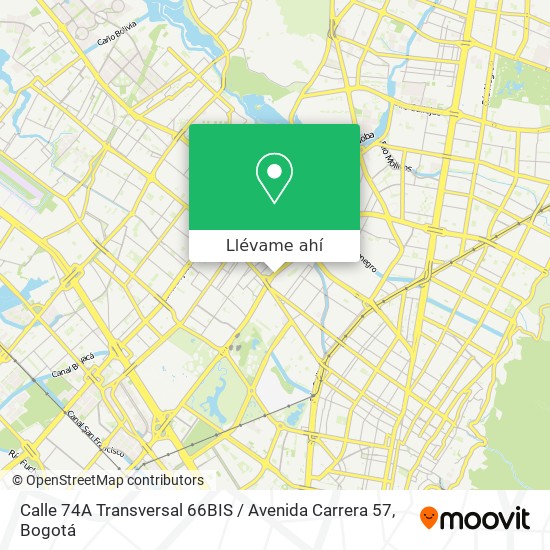 Mapa de Calle 74A Transversal 66BIS / Avenida Carrera 57