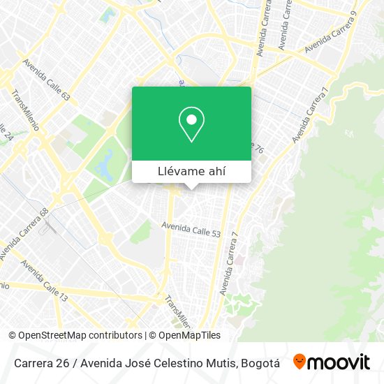 Mapa de Carrera 26 / Avenida José Celestino Mutis