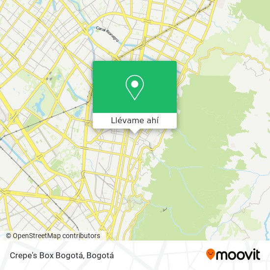 Mapa de Crepe's Box Bogotá