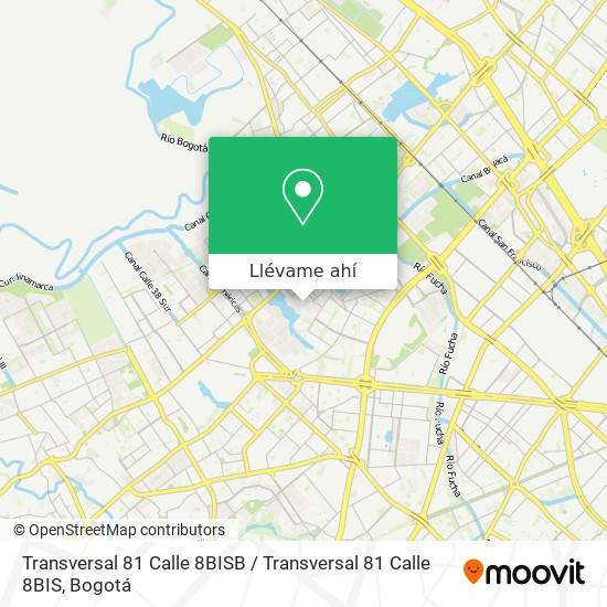 Mapa de Transversal 81 Calle 8BISB / Transversal 81 Calle 8BIS