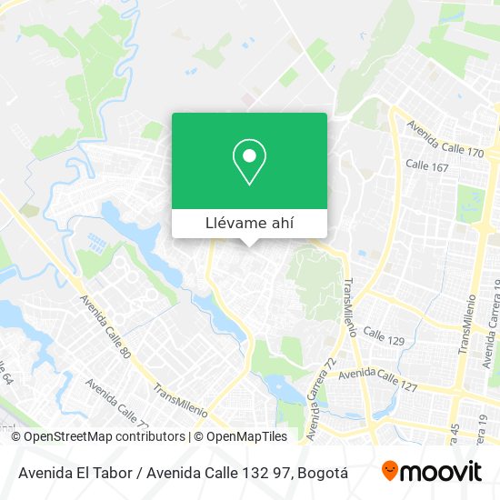 Mapa de Avenida El Tabor / Avenida Calle 132 97