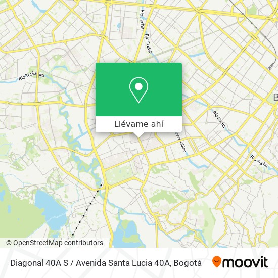 Mapa de Diagonal 40A S / Avenida Santa Lucia 40A