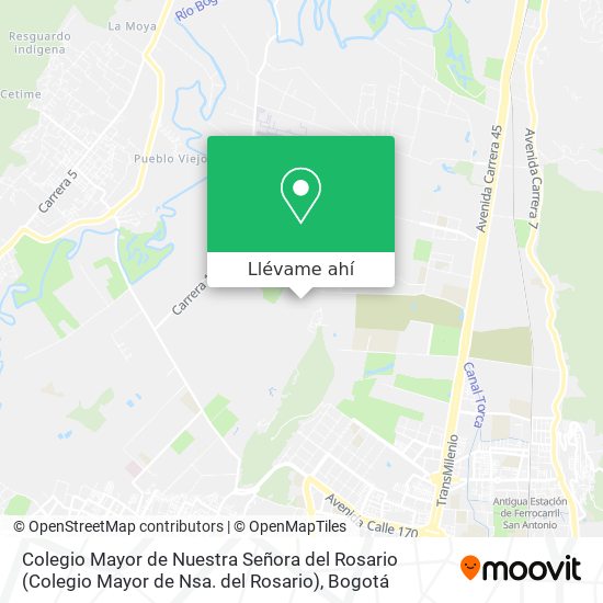 Mapa de Colegio Mayor de Nuestra Señora del Rosario (Colegio Mayor de Nsa. del Rosario)