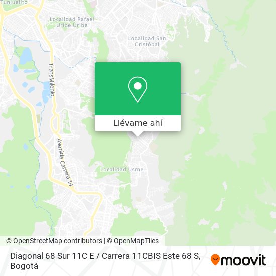 Mapa de Diagonal 68 Sur 11C E / Carrera 11CBIS Este 68 S
