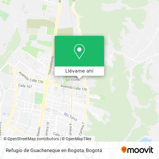 Mapa de Refugio de Guacheneque en Bogota