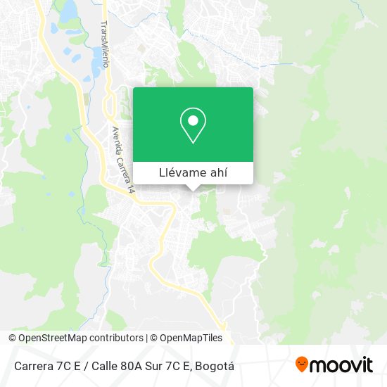 Mapa de Carrera 7C E / Calle 80A Sur 7C E