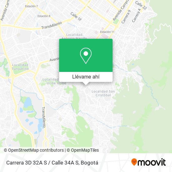 Mapa de Carrera 3D 32A S / Calle 34A S