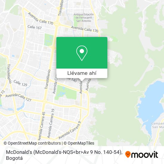 Mapa de McDonald's (McDonald's-NQS<br>Av 9 No. 140-54)