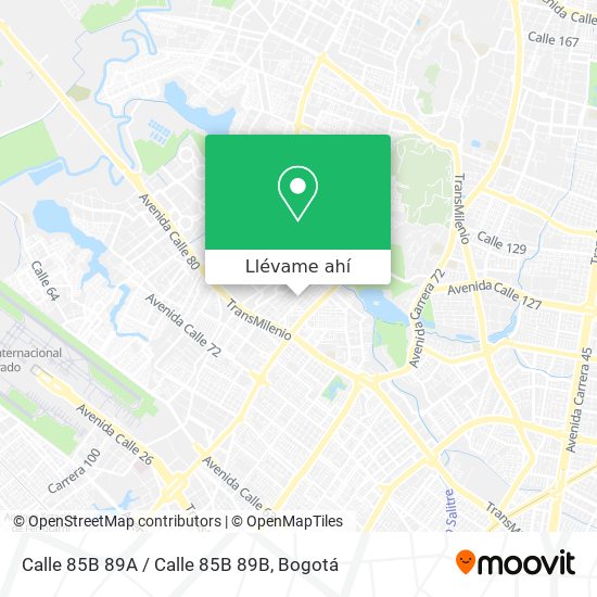 Mapa de Calle 85B 89A / Calle 85B 89B