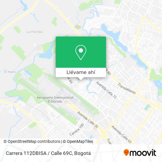 Mapa de Carrera 112DBISA / Calle 69C