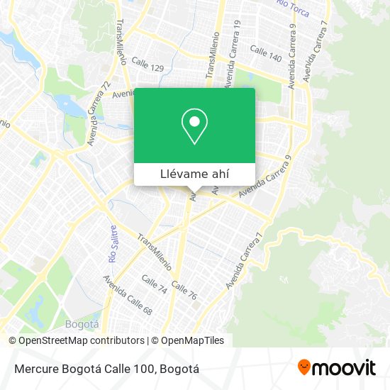 Mapa de Mercure Bogotá Calle 100