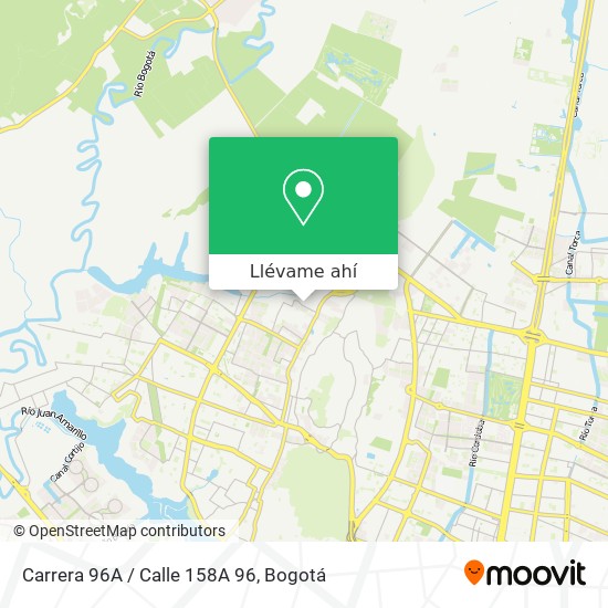 Mapa de Carrera 96A / Calle 158A 96