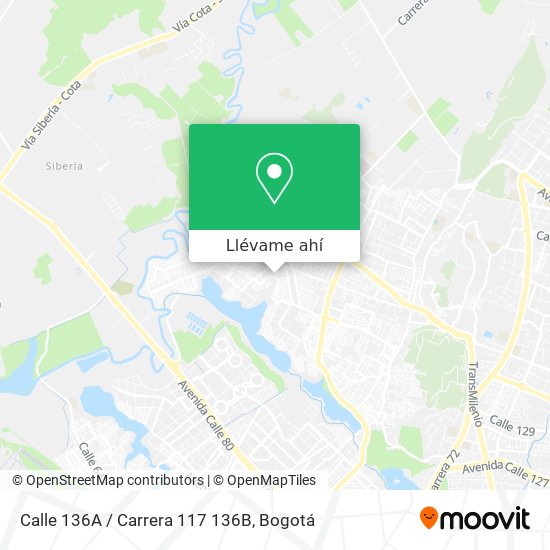 Mapa de Calle 136A / Carrera 117 136B