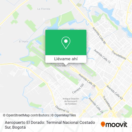 Mapa de Aeropuerto El Dorado: Terminal Nacional Costado Sur
