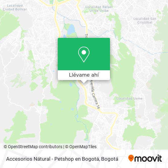 Mapa de Accesorios Nátural - Petshop en Bogotá