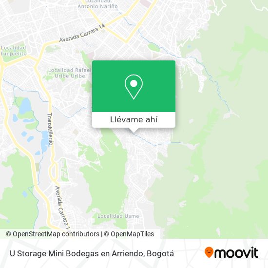 Mapa de U Storage Mini Bodegas en Arriendo