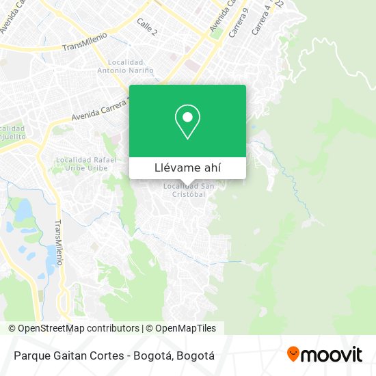 Mapa de Parque Gaitan Cortes - Bogotá