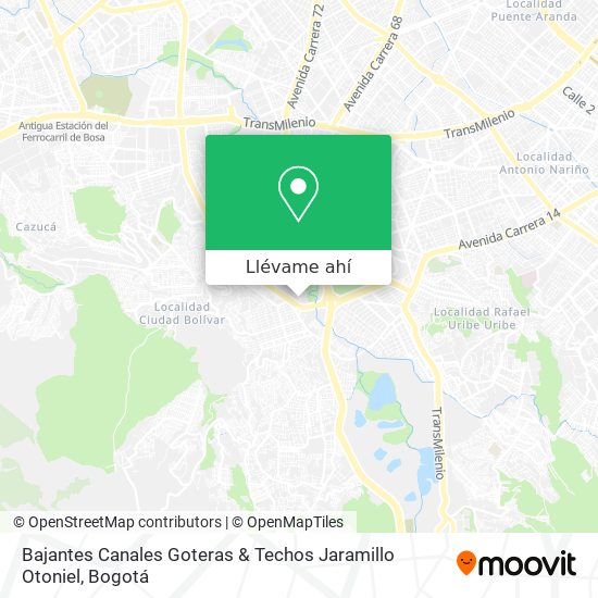 Mapa de Bajantes Canales Goteras & Techos Jaramillo Otoniel