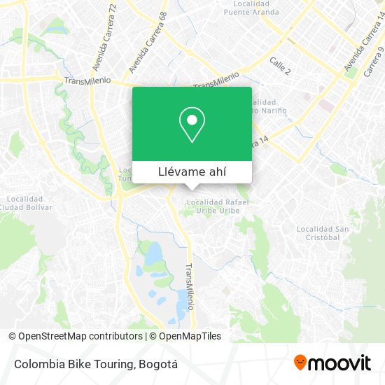 Mapa de Colombia Bike Touring