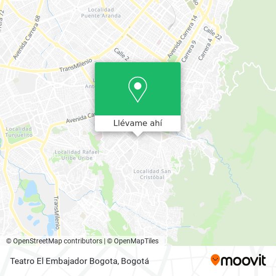 Mapa de Teatro El Embajador Bogota