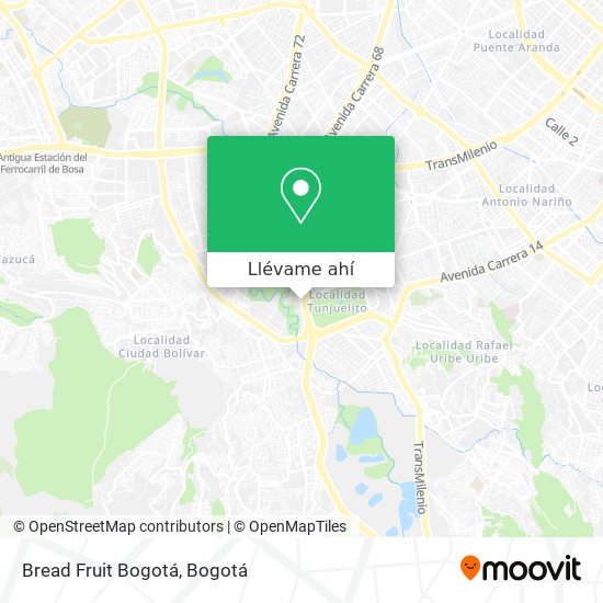 Mapa de Bread Fruit Bogotá