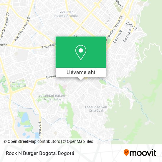 Mapa de Rock N Burger Bogota