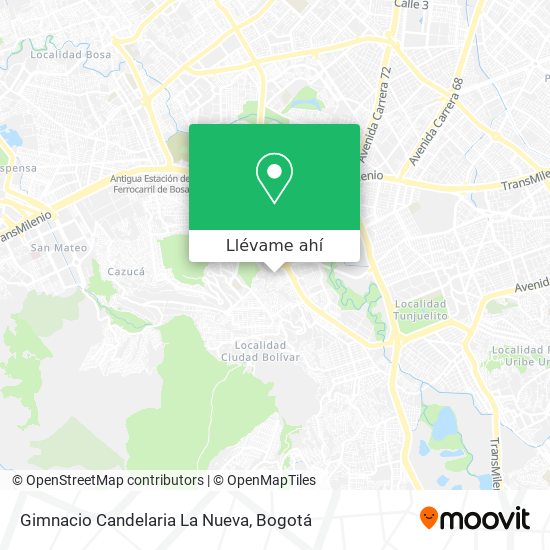 Mapa de Gimnacio Candelaria La Nueva