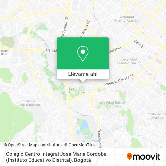 Mapa de Colegio Centro Integral Jose Maria Cordoba (Instituto Educativo Distrital)