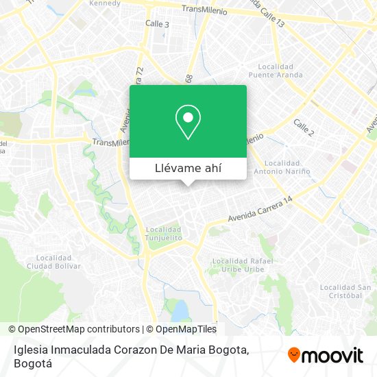 Mapa de Iglesia Inmaculada Corazon De Maria Bogota
