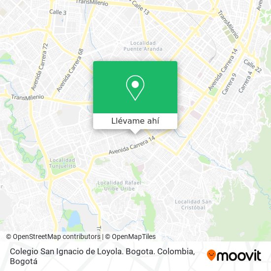 Mapa de Colegio San Ignacio de Loyola. Bogota. Colombia