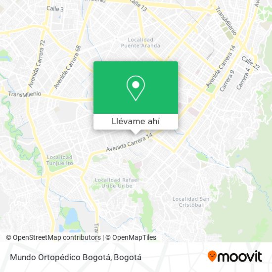 Mapa de Mundo Ortopédico Bogotá