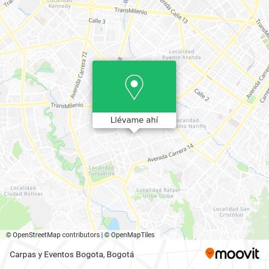 Mapa de Carpas y Eventos Bogota