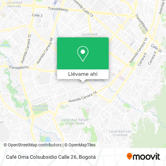 Mapa de Café Oma Colsubsidio Calle 26