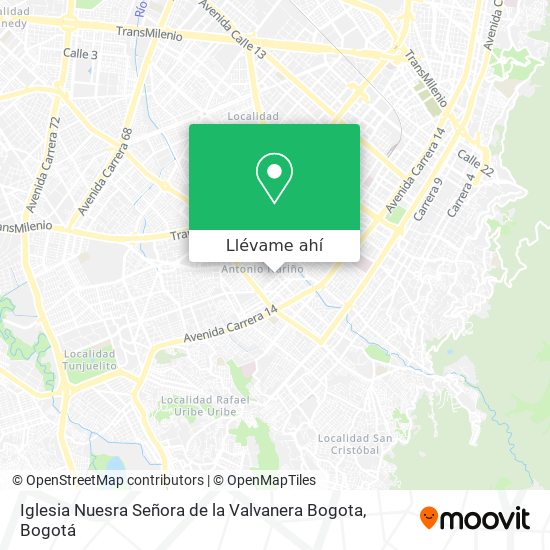 Mapa de Iglesia Nuesra Señora de la Valvanera Bogota