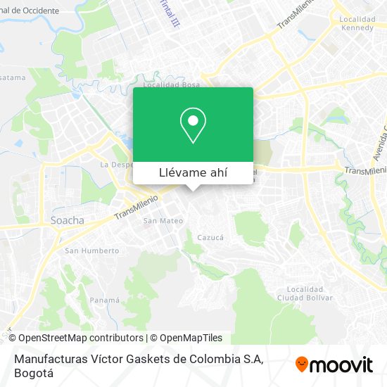 Mapa de Manufacturas Víctor Gaskets de Colombia S.A