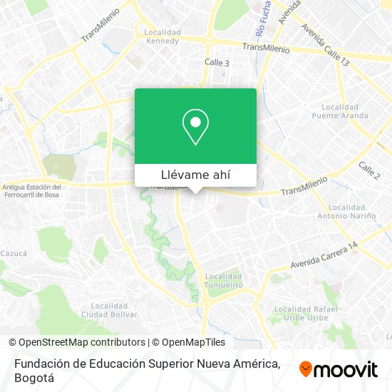 Mapa de Fundación de Educación Superior Nueva América