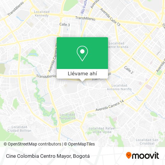 Mapa de Cine Colombia Centro Mayor